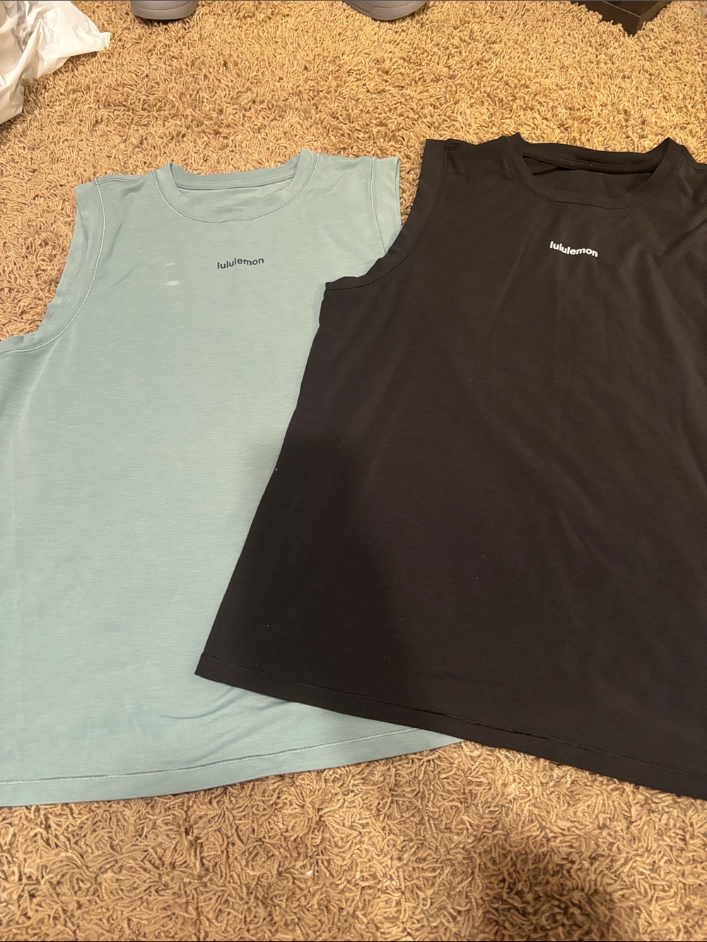 lululemon athletica Muscle Tee Pair — Black & Light Blue